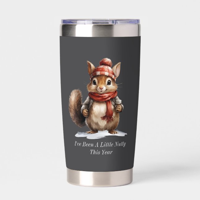 Winter Squirrel Insulated Tumbler (Front)