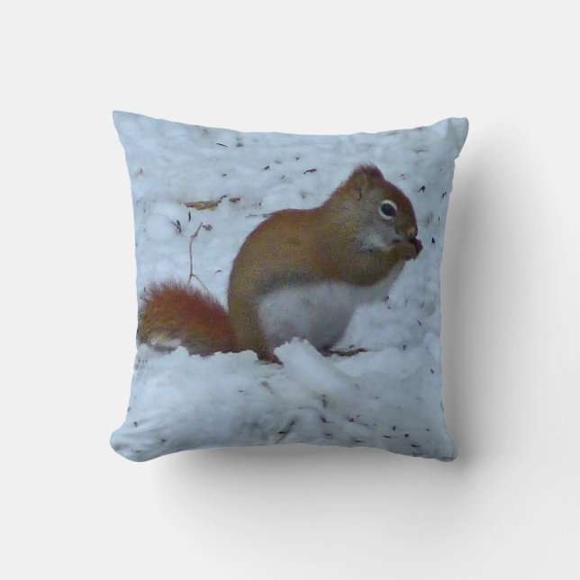 Winter Squirrel Pillow (Front)