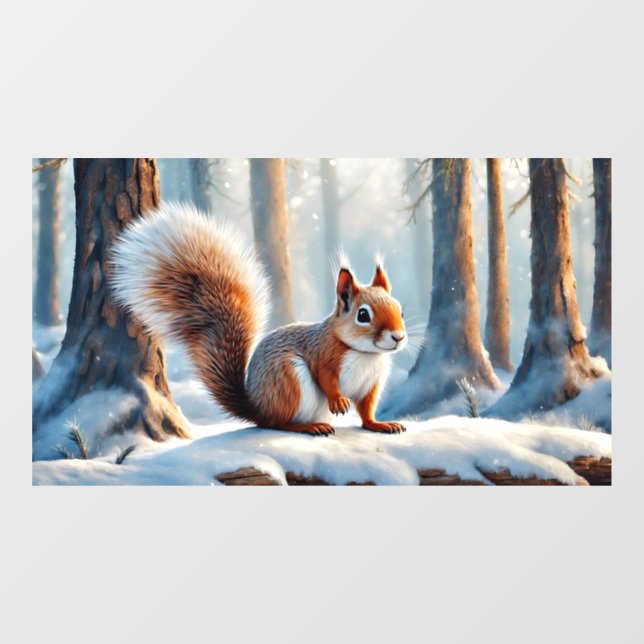 Winter Squirrel Window Cling (Sheet)