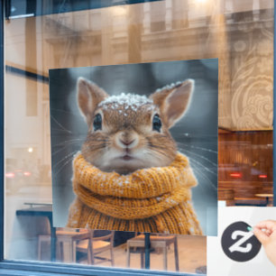 Winter Squirrel Window Cling