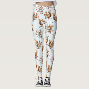 Winter Squirrels Among Snowy Branches Leggings