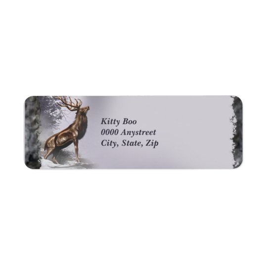 Winter Stag Return Address Label