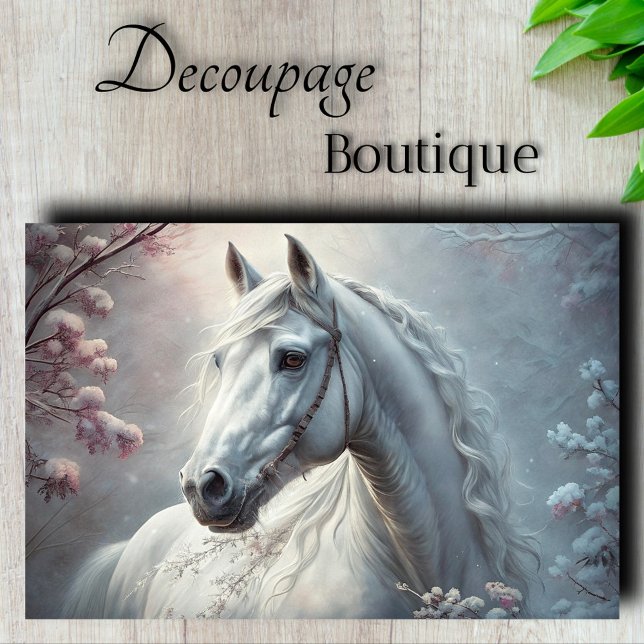 Winter Stallion Decoupage Tissue Paper (Winter Stallion Decoupage Tissue Paper)