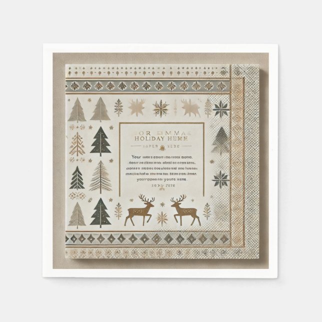 Winter Standard Cocktail Napkins  (Front)