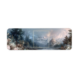Winter Stardust Fairytale Castle Return Address Label