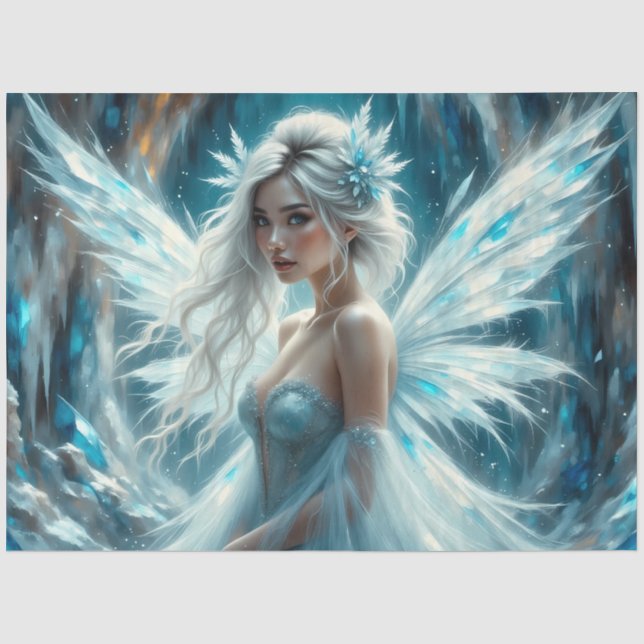 Winter Starlight Fairy Decoupage Paper (Front)
