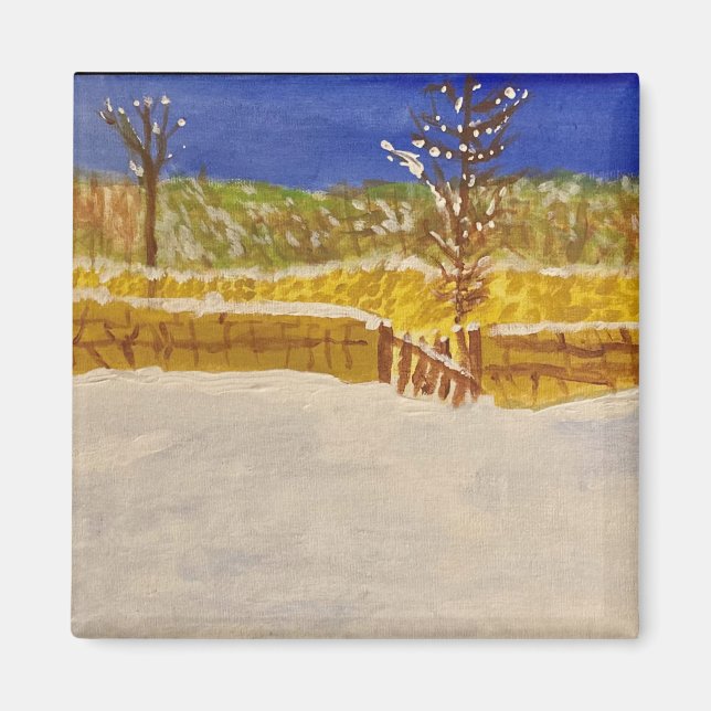 winter stone wall magnet (Front)