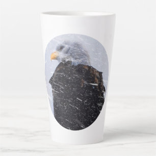 Winter Storm Bald Eagle Latte Mug