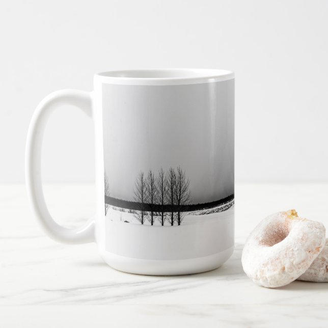 Winter Storm in Iceland Coffee Mug (With Donut)