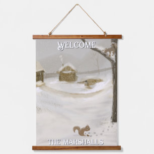 Winter Storm Personalise Wood Topped Wall Tapestry