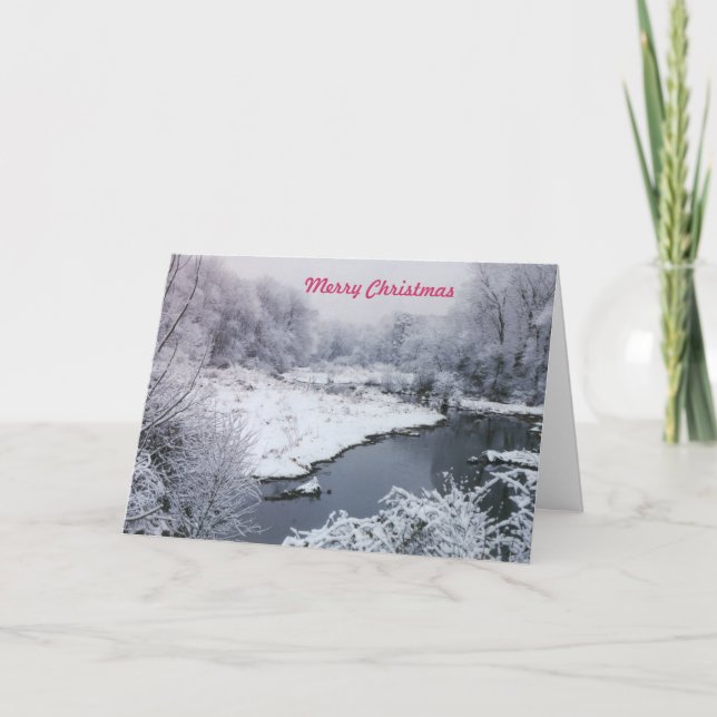 Winter stream Merry Christmas Card (Front)