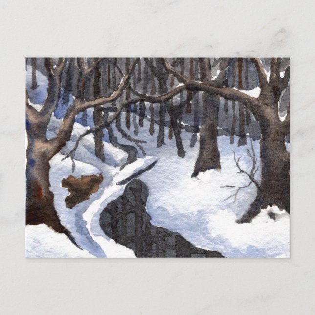 "Winter Streams #1" Country Roads Postcard (Front)