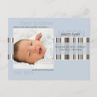 Winter Stripes Blue • Baby Announcement