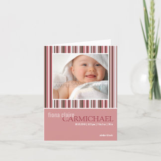 Winter Stripes Pink • Baby Announcement