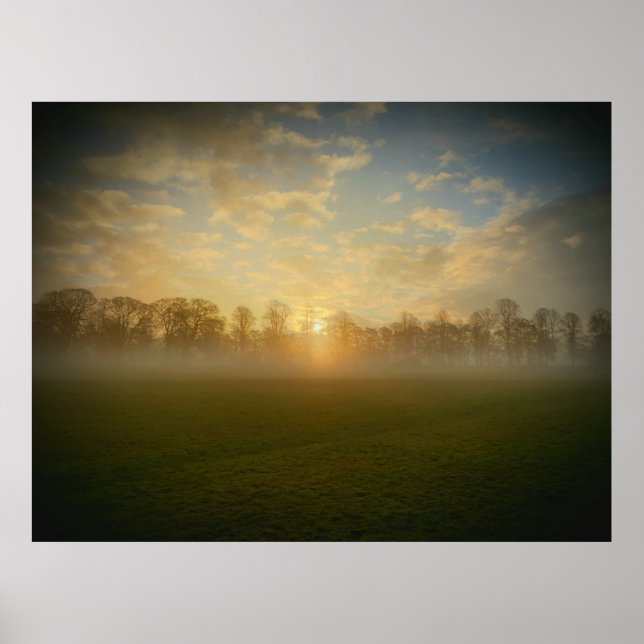 Winter Sun Rise in the Park Poster (Front)