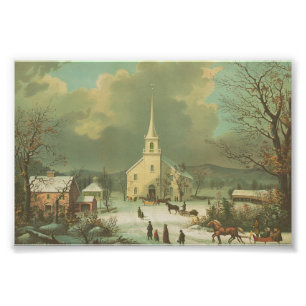 Winter Sunday in olden times Photo Print