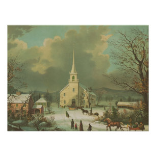 Winter Sunday in olden times Poster