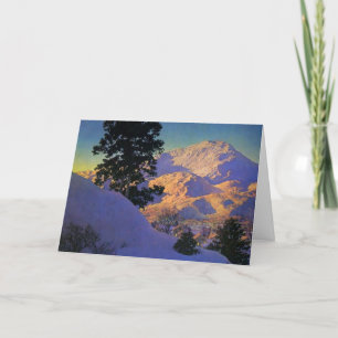 Winter Sunrise by Maxfield Parrish Holiday Card
