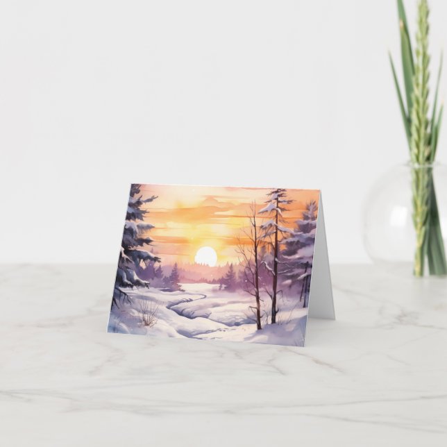 Winter Sunrise Card – Joy in Simplicity (Front)