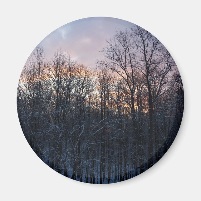 Winter Sunrise I Pastel Nature Landscape Magnet (Front)