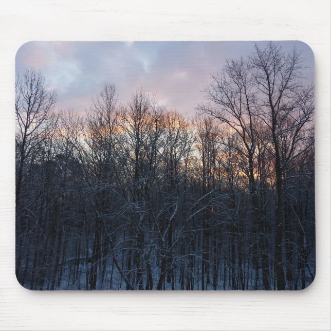 Winter Sunrise I Pastel Nature Landscape Mouse Pad (Front)