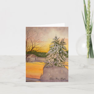 Winter Sunrise on the Farm Note Card