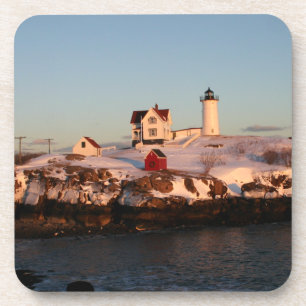 Winter Sunset at Nubble Light Coaster