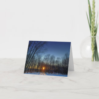 Winter sunset blank notecard.  thank you card