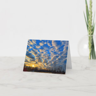 Winter sunset blank notecard. thank you card