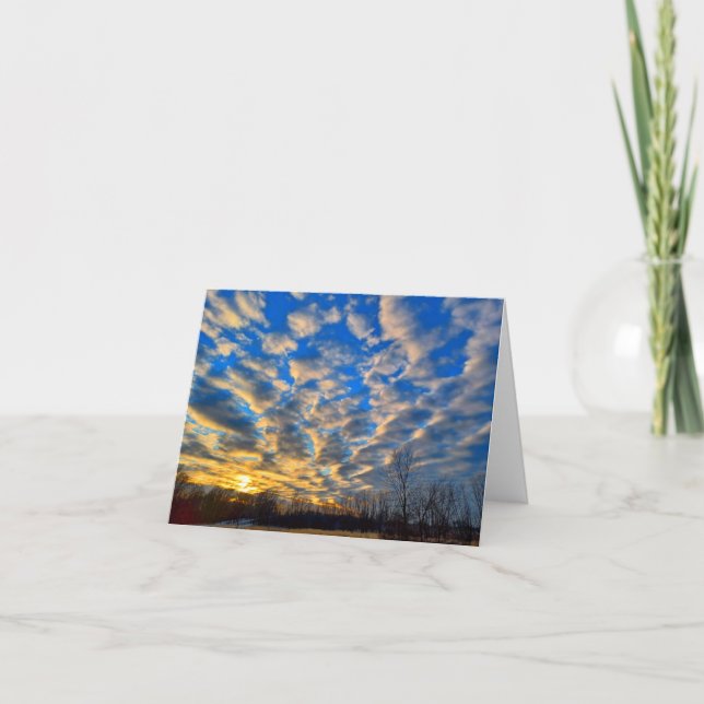 Winter sunset blank notecard.  thank you card (Front)