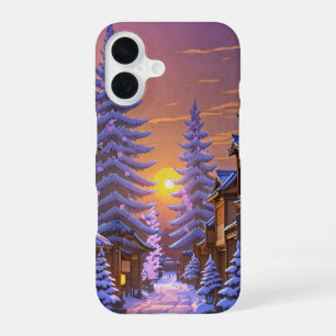 Winter Sunset in Traditional Japanese Village iPhone 16 Case