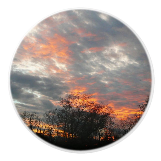 Winter Sunset Nature Landscape Photography Ceramic Knob (Front)