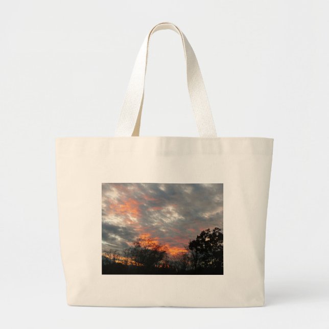 Winter Sunset Nature Landscape Photography Large Tote Bag (Front)