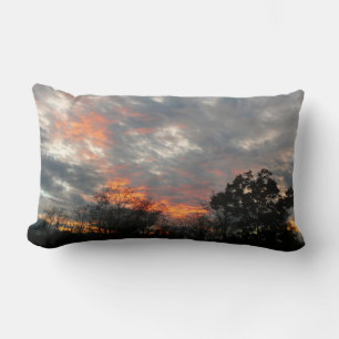 Winter Sunset Nature Landscape Photography Lumbar Cushion