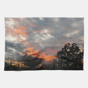 Winter Sunset Nature Landscape Photography Tea Towel