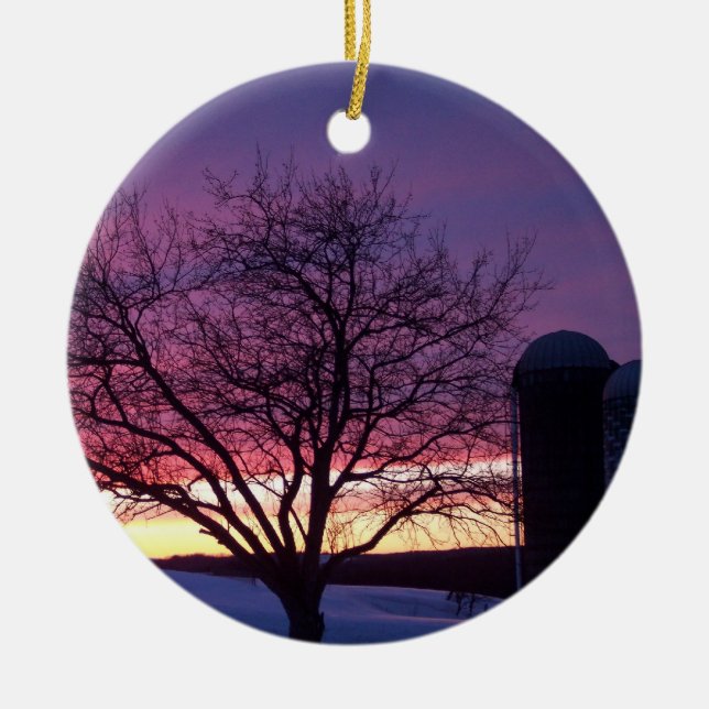 Winter Sunset Ornament (Front)
