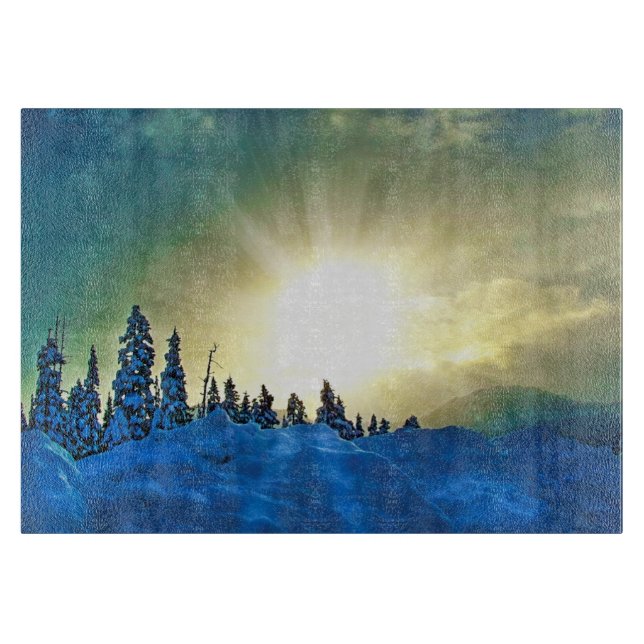 Winter Sunset over Mt Washington, Canada Cutting Board (Front)