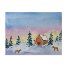 Winter Sunset Postcard
