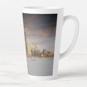 Winter Sunset Scene At Calgary Skyline Latte Mug