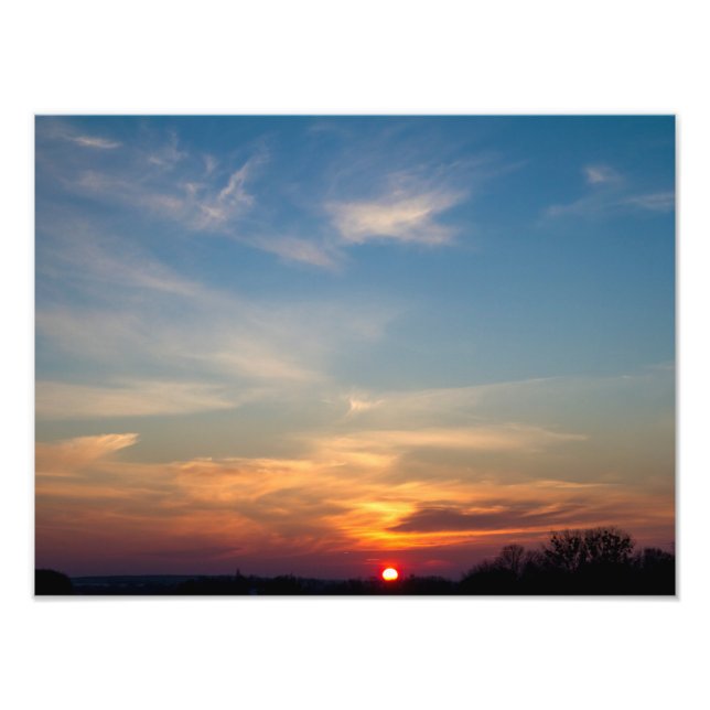Winter sunset sky photo print (Front)