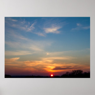 Winter sunset sky poster