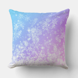 Winter Sunset Snowflake Cushion