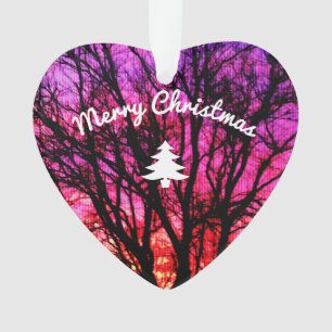 Winter Sunset Tree- Christmas Tree Ornament