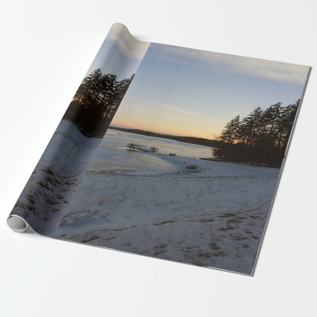Winter Sunset Wrapping Paper (Unrolled)