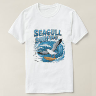 Winter Surfer Seagull, Seagull Surfing, Seagull  T T-Shirt