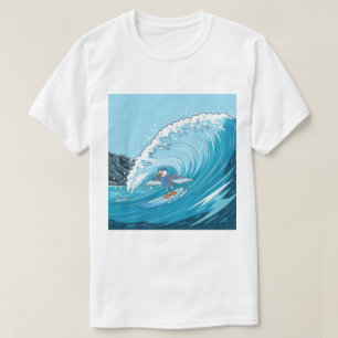 Winter Surfer Seagull, Seagull Surfing, Seagull  T T-Shirt