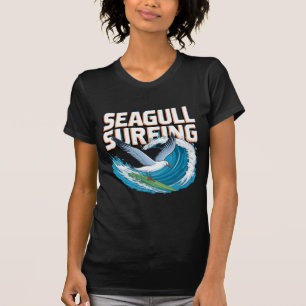 Winter Surfer Seagull, Seagull Surfing T-Shirt