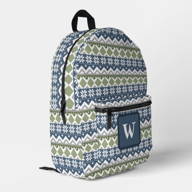 Winter Sweater Printed Backpack (Back Corner Left)