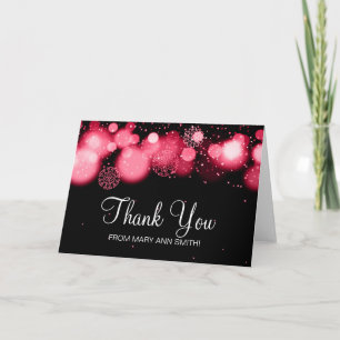 Winter Sweet 16 Thank You Red Bokeh Lights