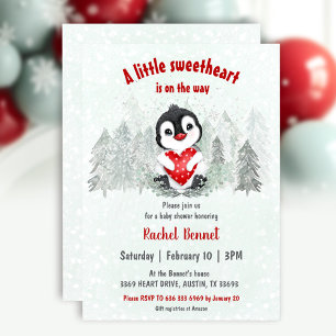 Winter Sweetheart Valentines Boy Baby Shower Invitation